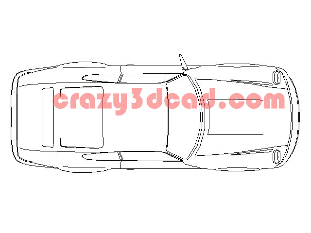 Car plan view cad block